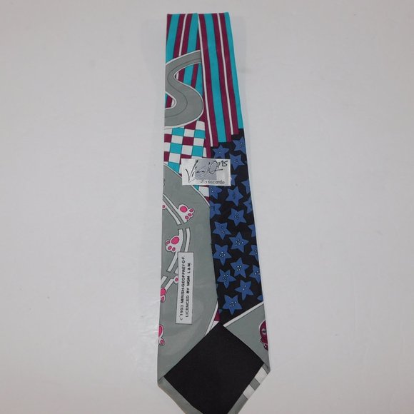VTG 1993 The Pink Panther Race Car Track Oscardo Necktie Tie 90s - Picture 8 of 9